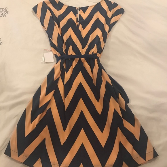 NWT orange and blue patterned Sundress - Picture 3 of 6